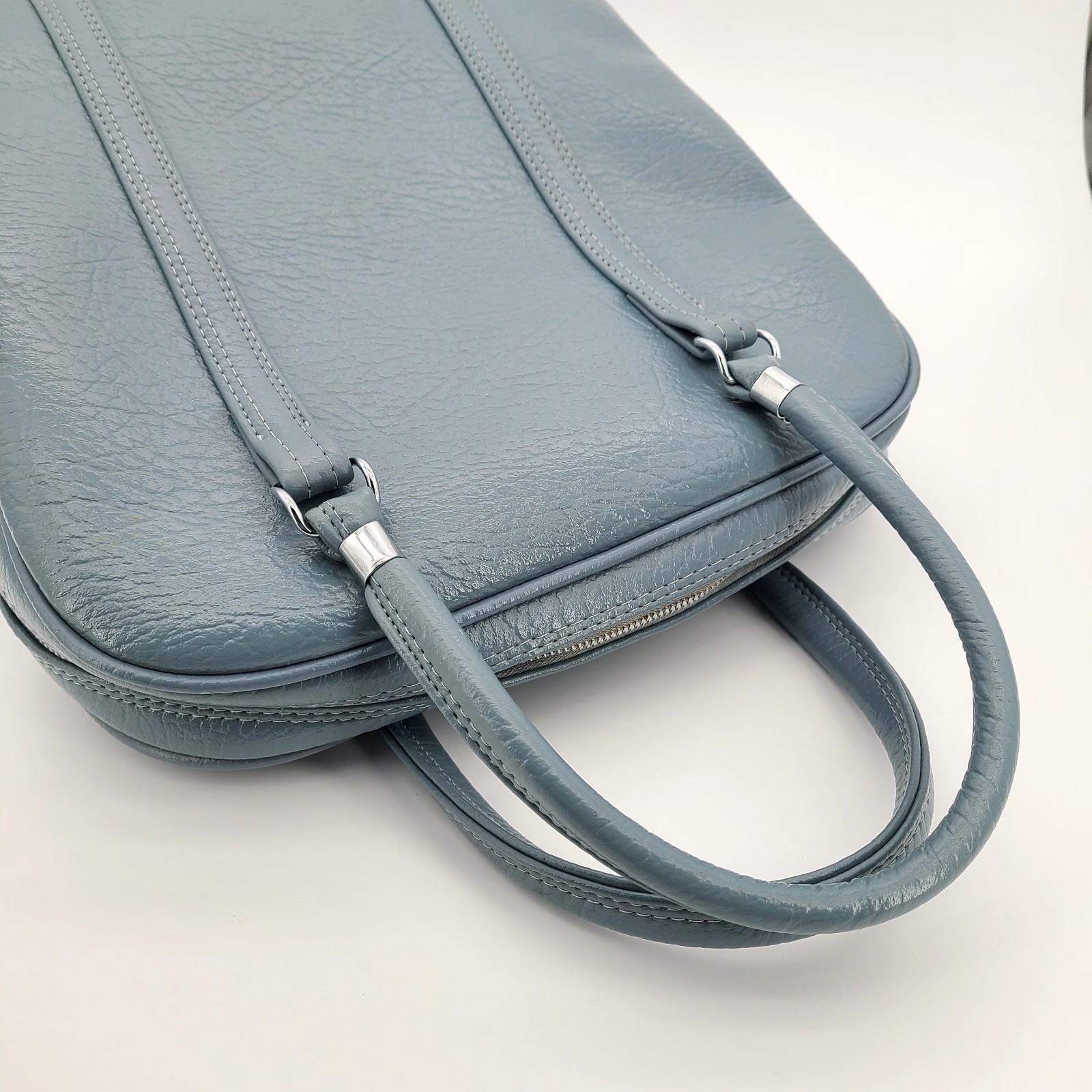 VTG Baltimore Luggage Co Amelia Earhart Blue Faux Leather Carry On 14″ MCM