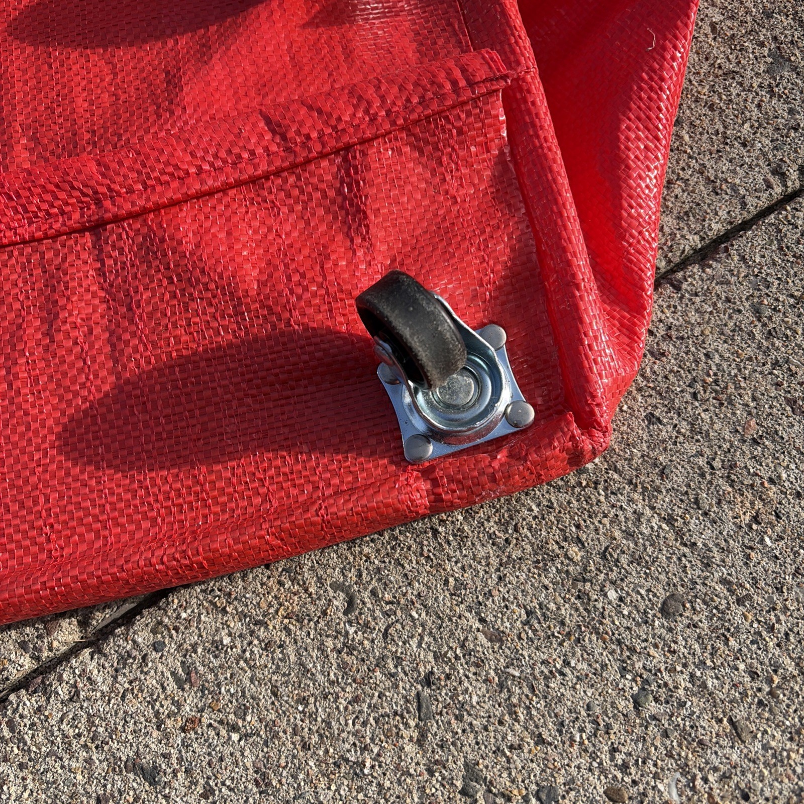 Vintage Wheeled Tote Bag Zippered Kansai International Airport JAPAN KIX Red Bag