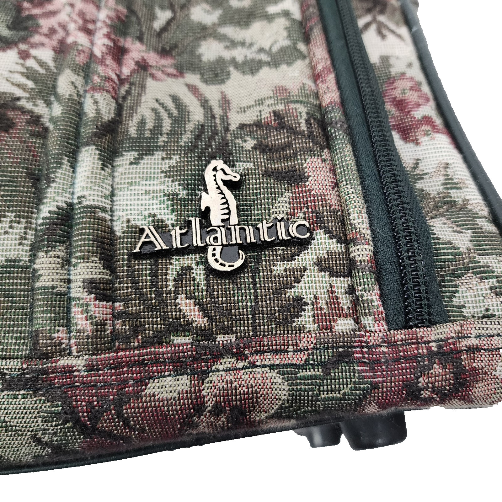 Vintage Atlantic Tapestry Floral Carry On Weekend Overnight Hand Bag Luggage 20″