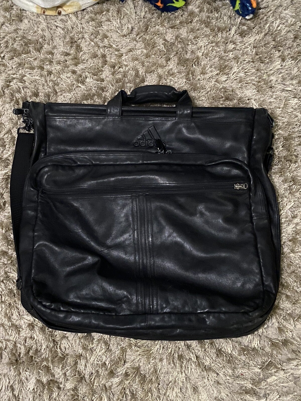 Vtg Leather adidas Suit travel bag