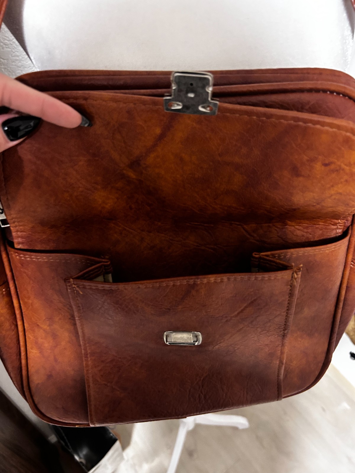 Samsonite Sonora II Vintage Womens Shoulder Messenger Bag Brown Vegan Leather