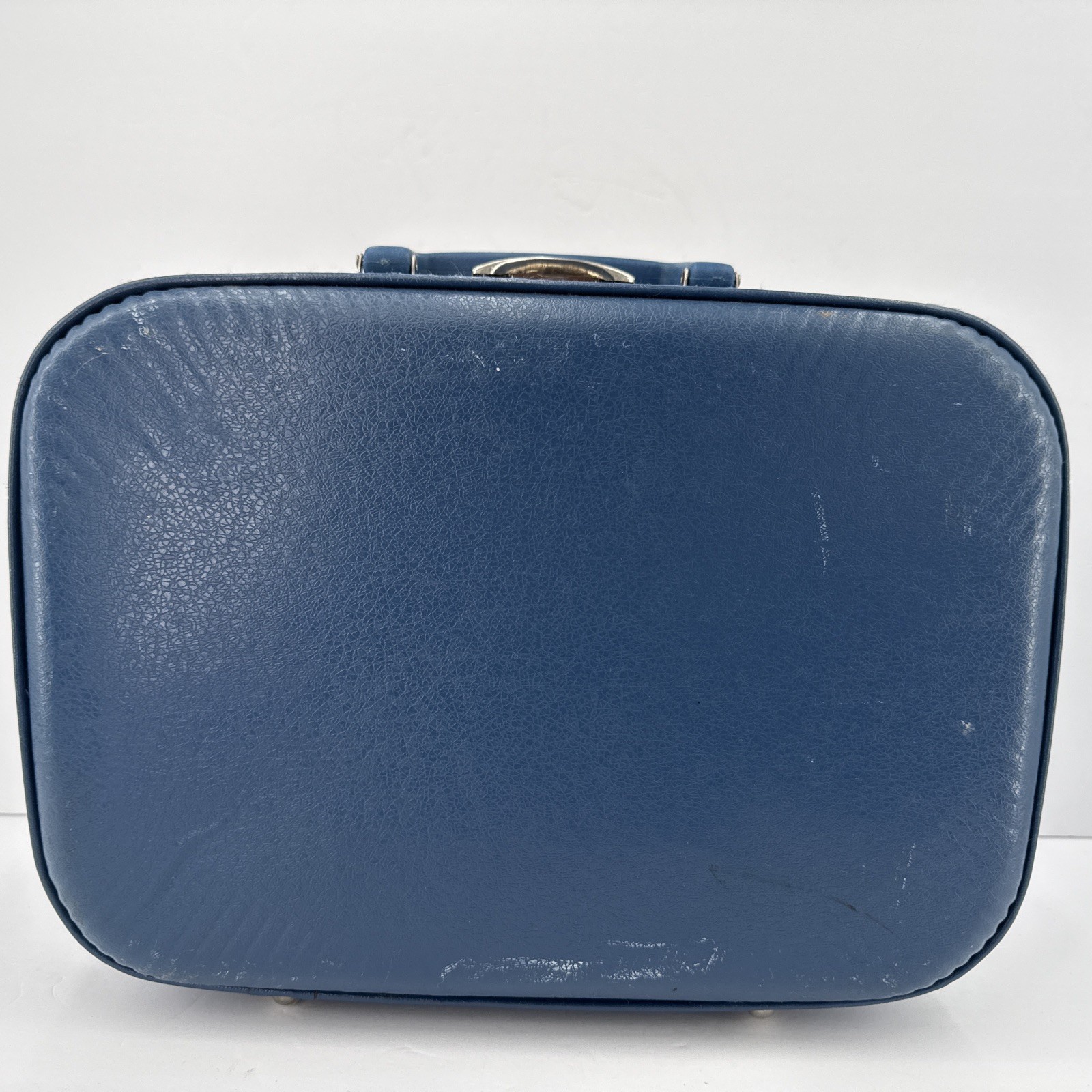 VTG 60s 70s Blue Elephant Rainbow Vinyl Kid’s Hard Case Whimsical Suitcase
