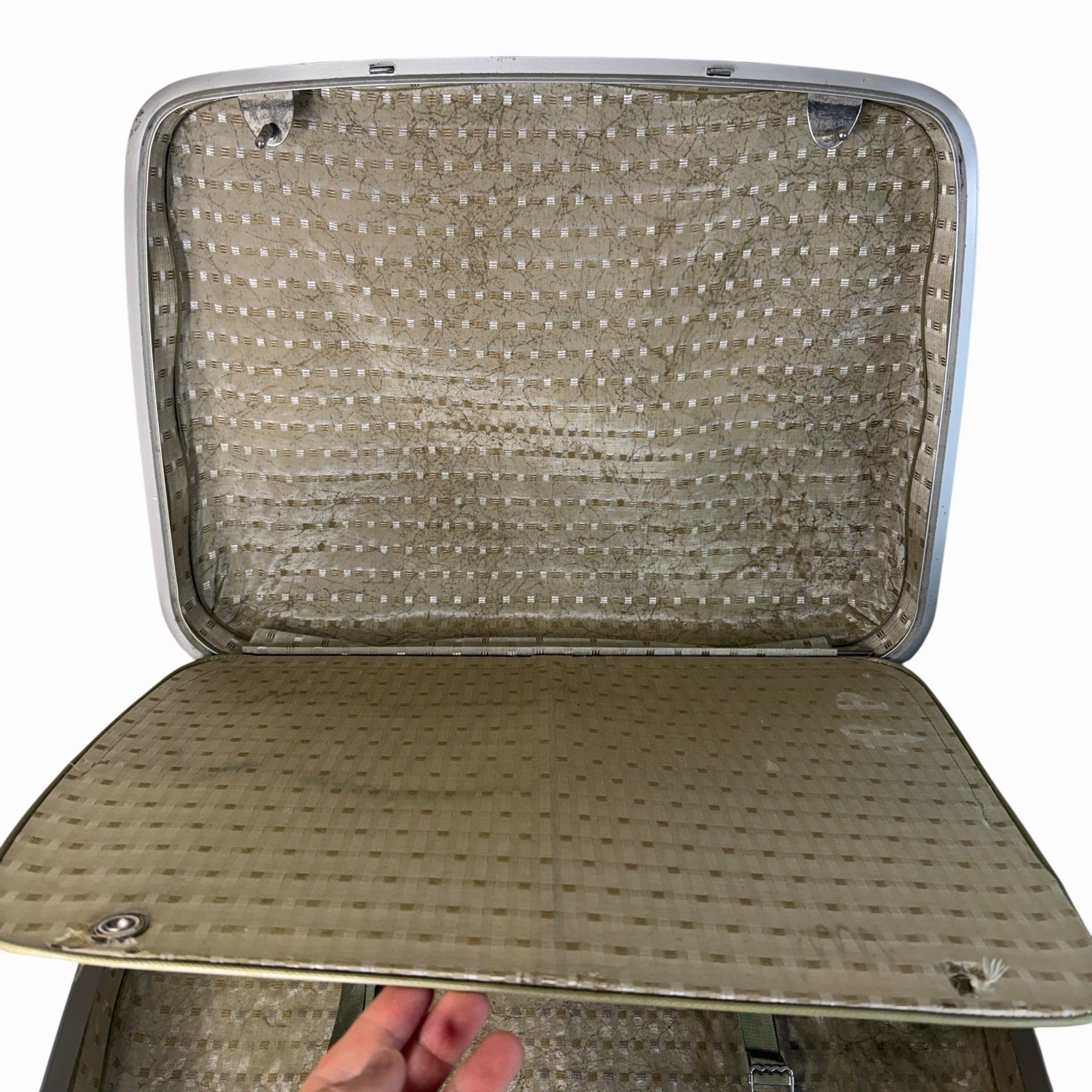 Vintage 1960s Samsonite Silhouette Ambassador Luggage Avocado Green USA Made