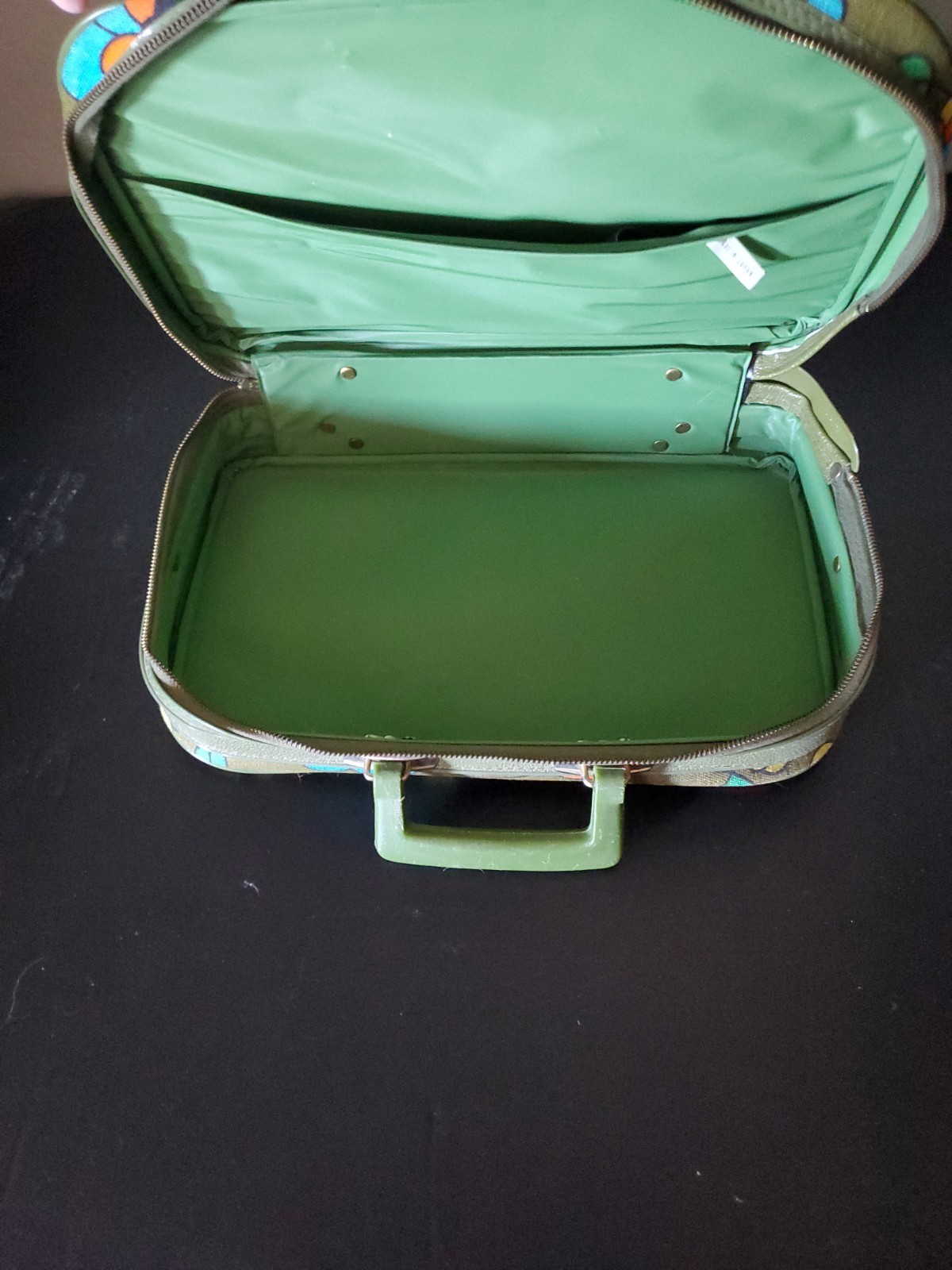 Vtg Bantam Mini Suitcase Overnight Carry-on Retro Floral Hippie Boho Has Key