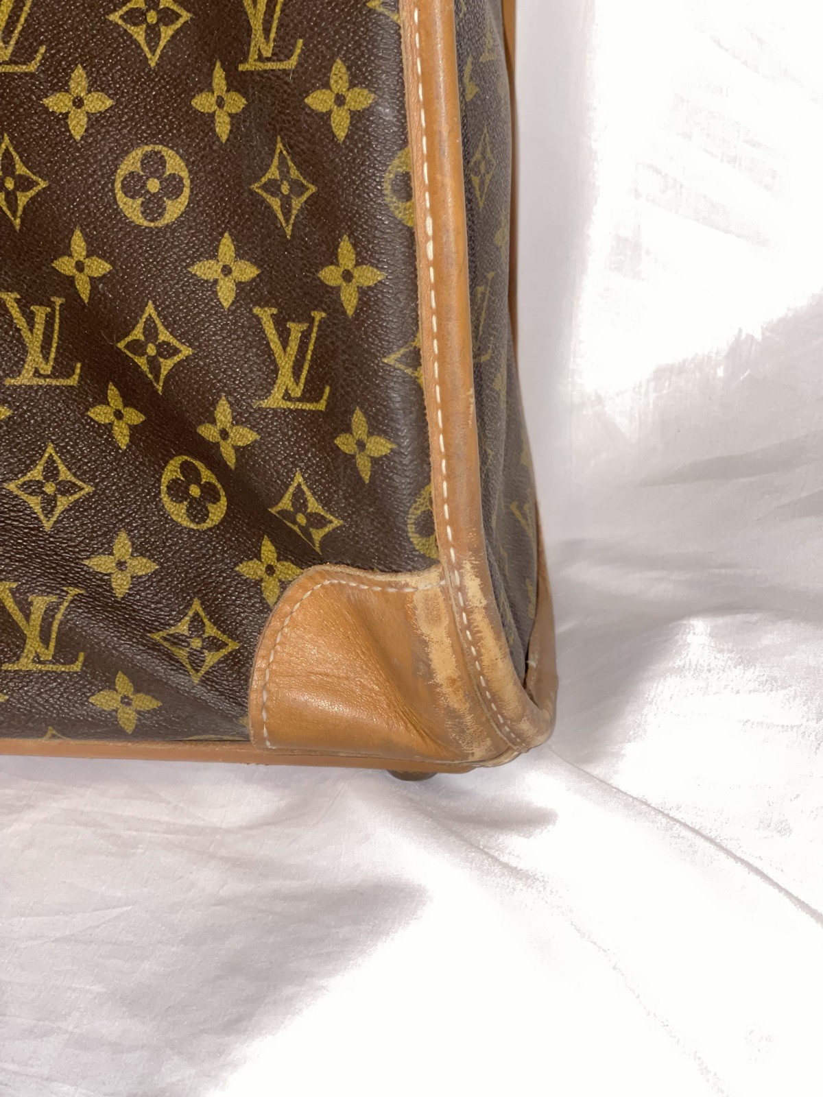 Vintage Louis Vuitton Suitcase French Co Monogram w/ Keys & Lock