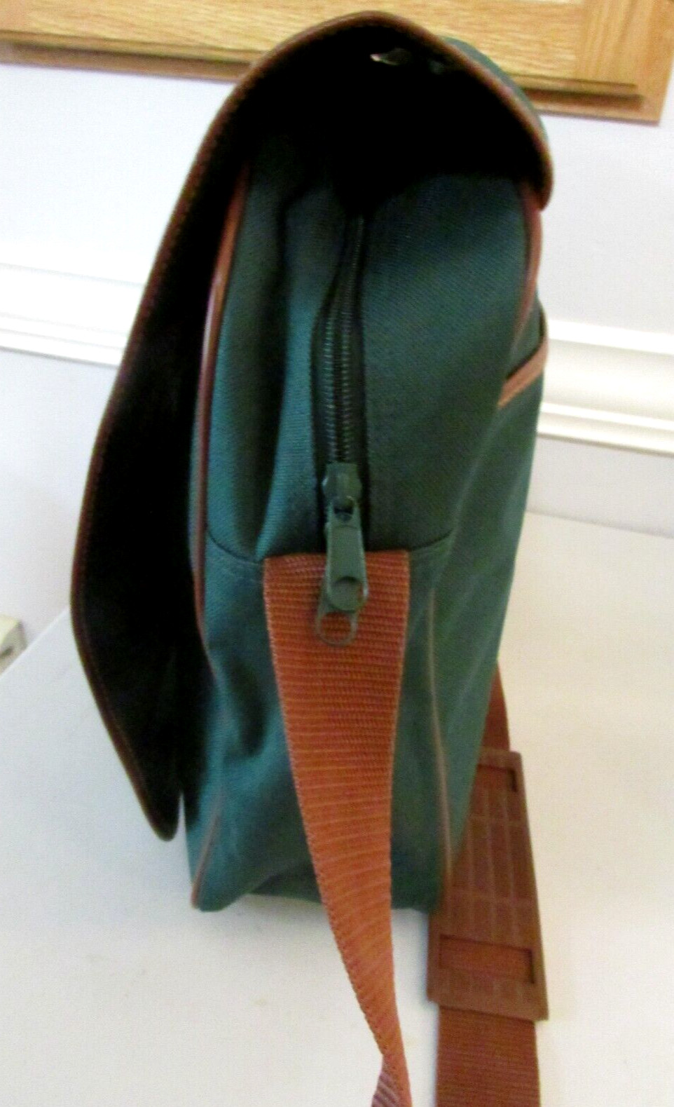 Vtg Ralph Lauren Polo Fragrances Large Green Canvas Shoulder Messenger Bag