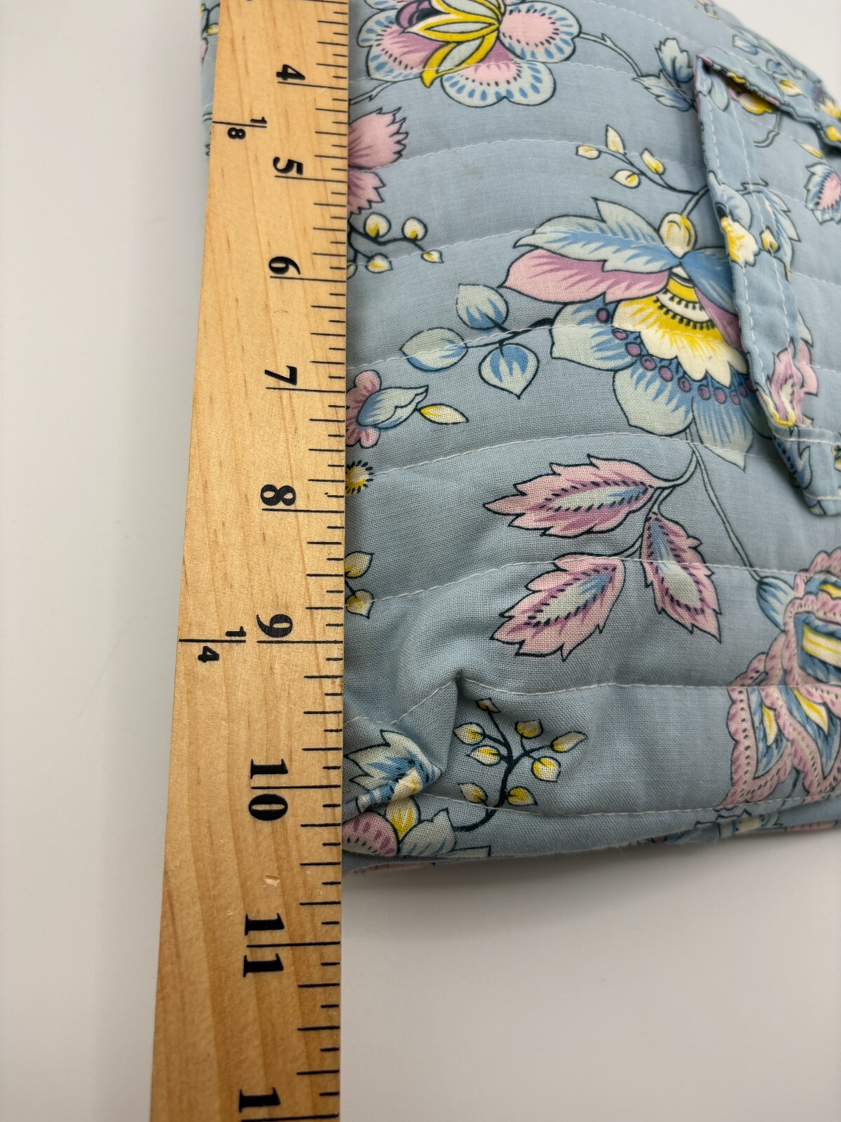 Vintage Makeup Travel Kit Travel Bag with Accessories Blue in Blooms Floral Bag