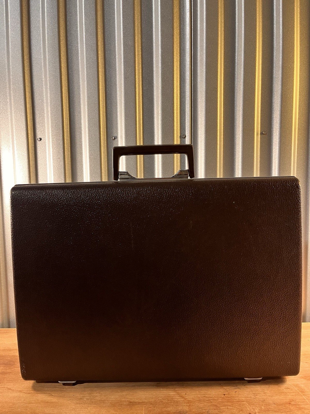 Vintage Brown Hard Shell Briefcase Attache Case Classic Business Leather Style