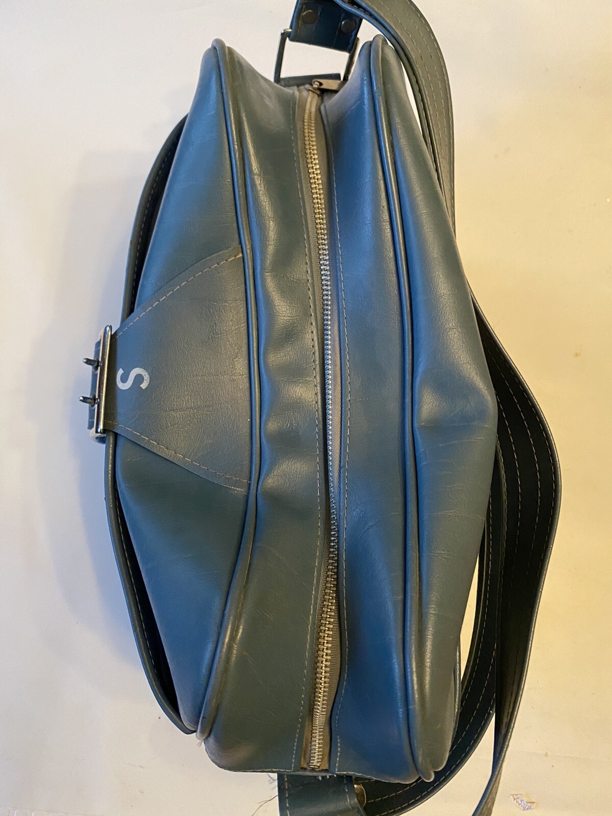 Vintage Samsonite Shoulder Travel Bag Medium Blue Mid Century
