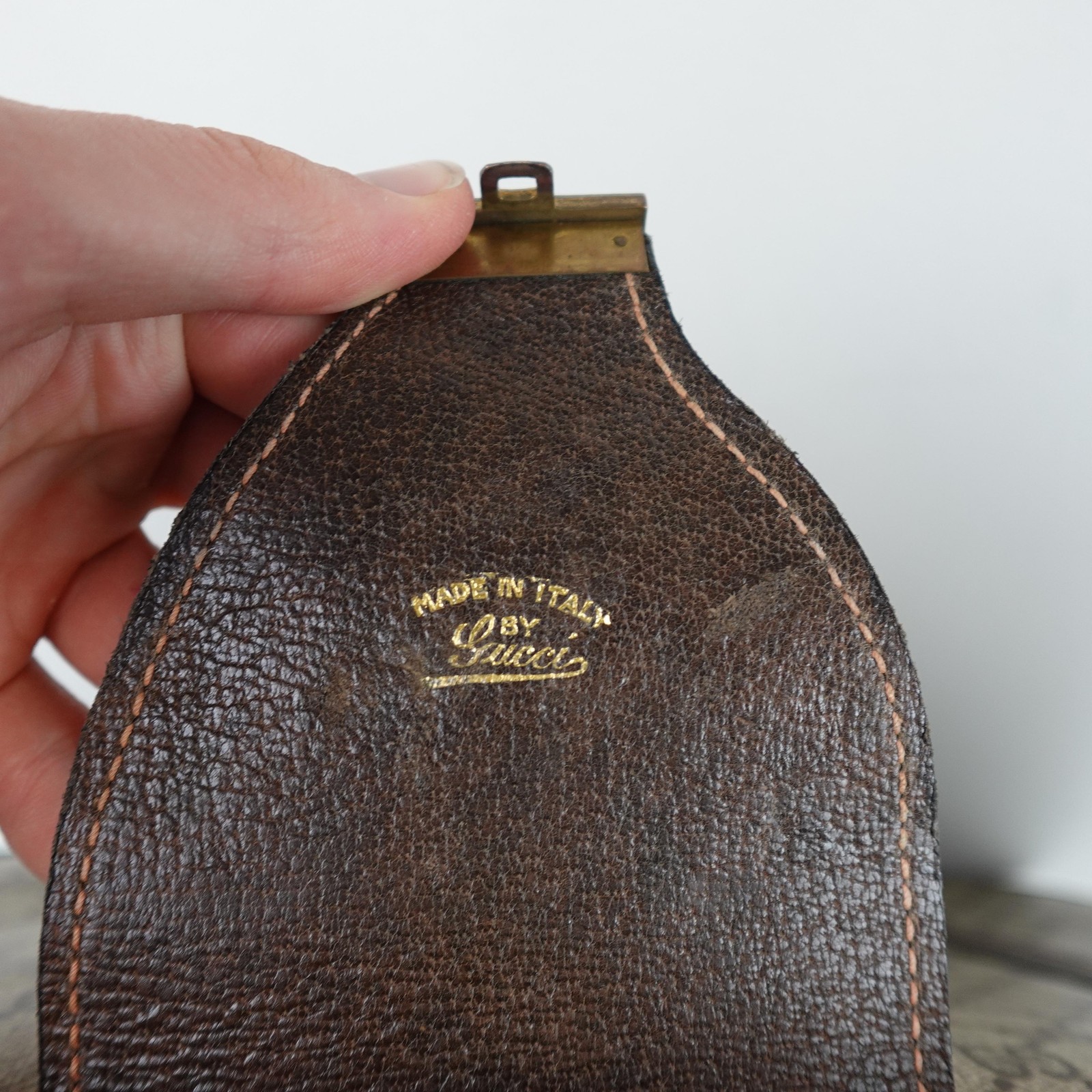 Vintage Gucci GG Canvas Garment Bag Luggage Brown Leather Made in Italy