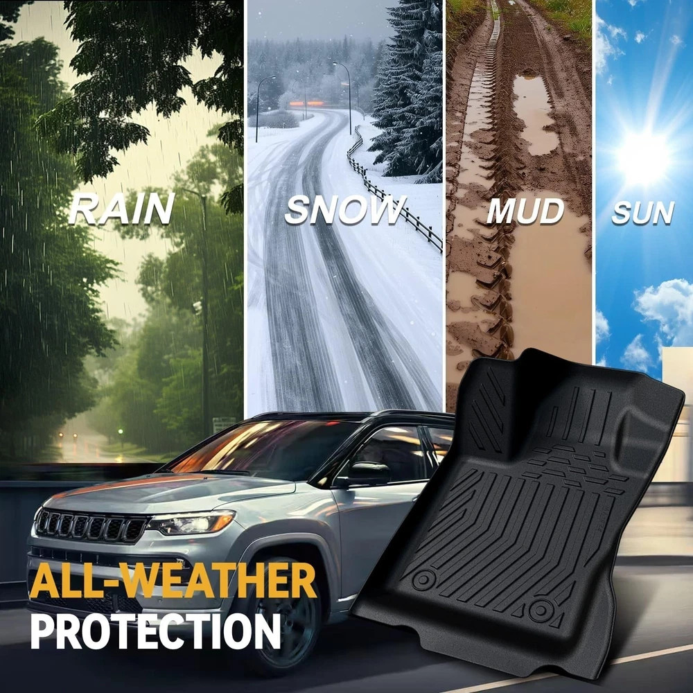 Floor Mats for Jeep Compass 2017-2025, All Weather Floor Mats Trunk Cargo Lin…