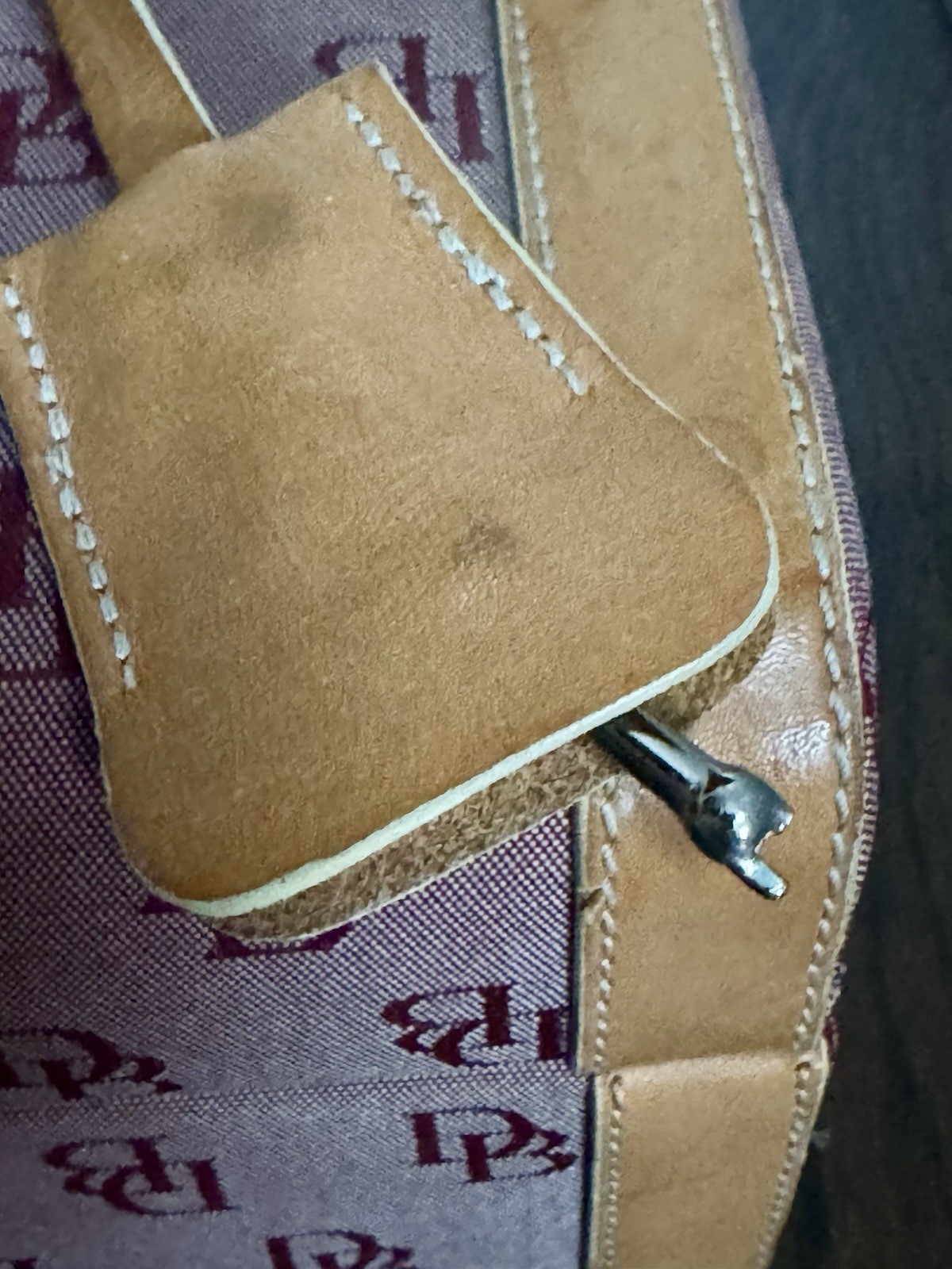 Vintage Dooney & Bourke Monogram Canvas Train Case – Pink/Burgundy Vanity Box