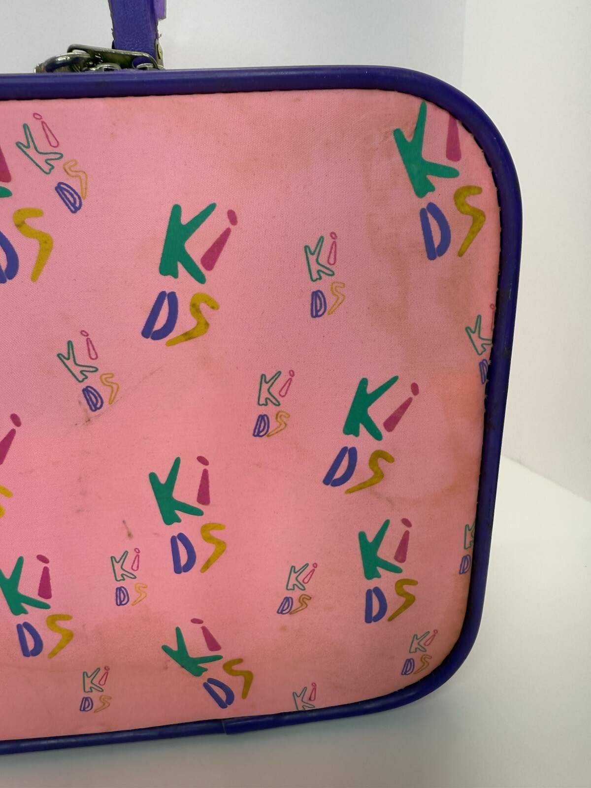 Vintage 90s Mini Suitcase Box Unbranded Pink Bright Colors Geometric Y2K