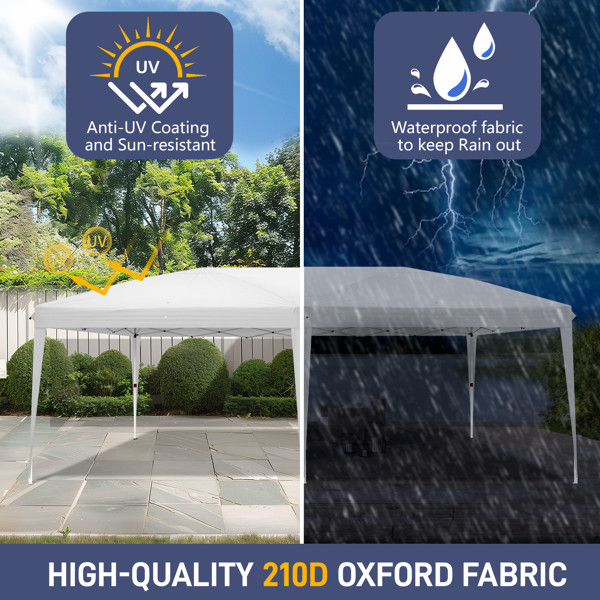 Instant Up Canopy Tent White, No Sidewalls Design, Powder Coated Steel Frame, 10