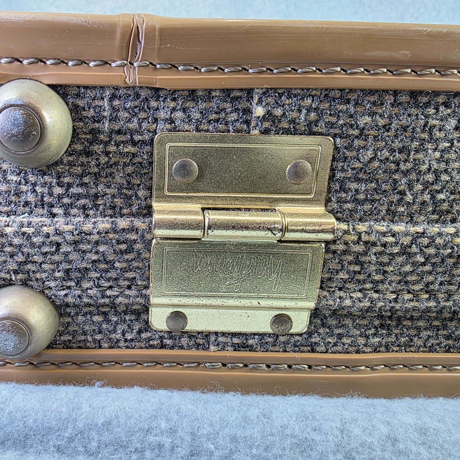 Vintage Hartmann Luggage Tweed Leather Belting Briefcase w/ paperwork