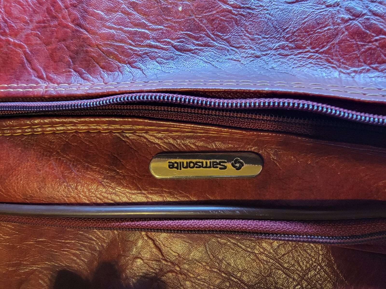 Vintage Samsonite Silhouette 2 Cognac Brown Crossbody Messenger Bag Carry On