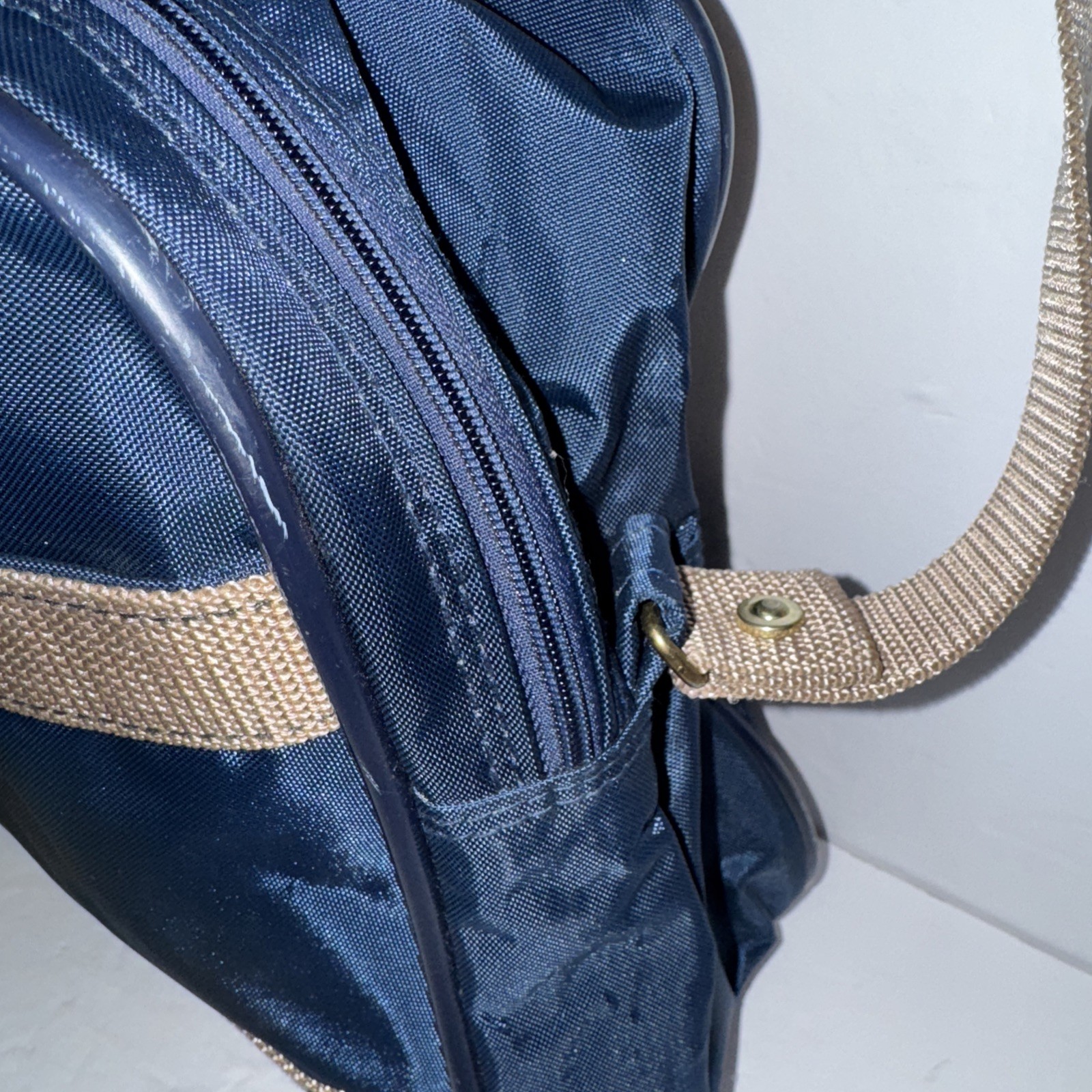Vtg Samsonite Carrypak 78 Carry On Shoulder Messenger Bag Blue/Brown Pre Owned