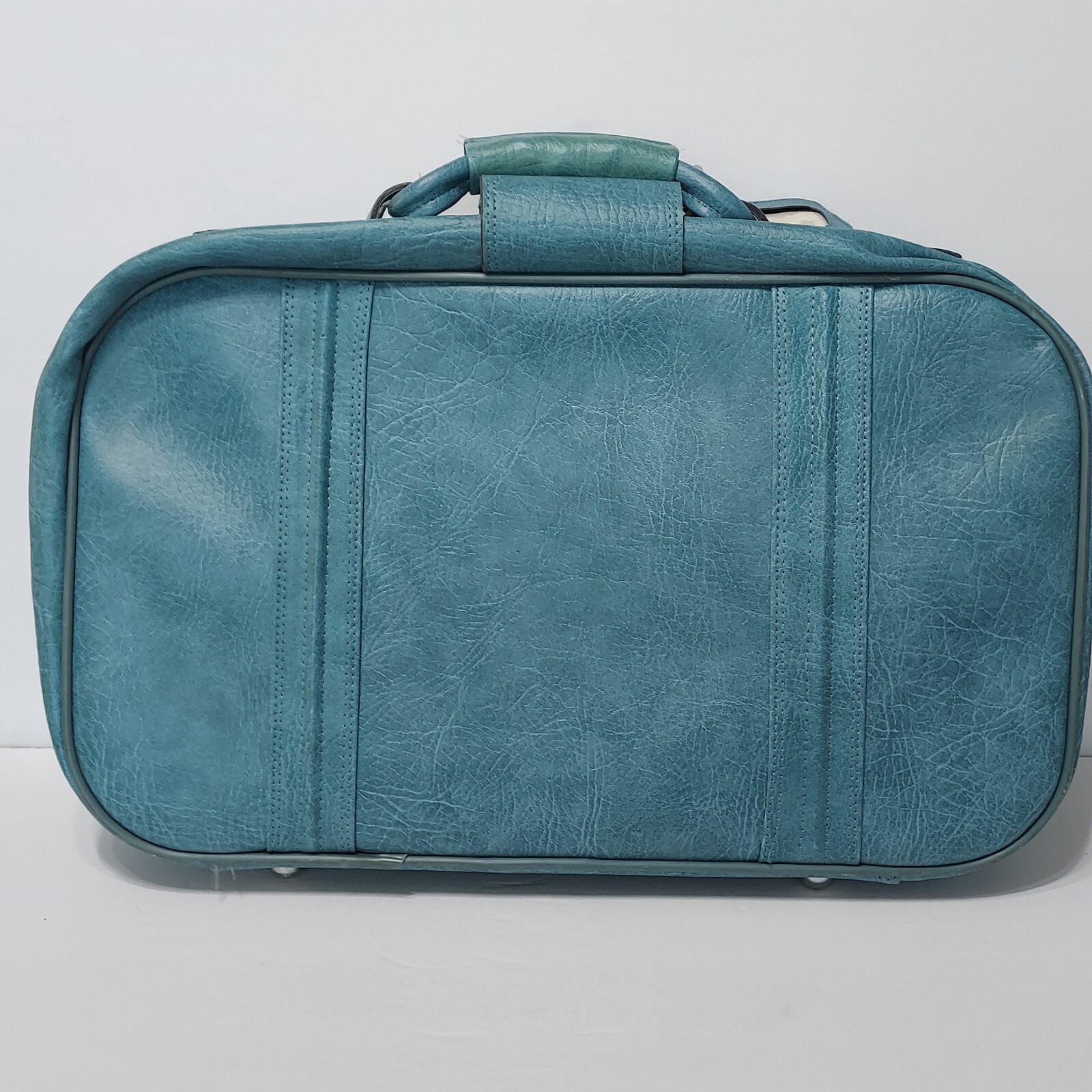 Vintage World Traveler Suitcase Soft Case Carrier Mid-Century Blue W/Lock & Keys