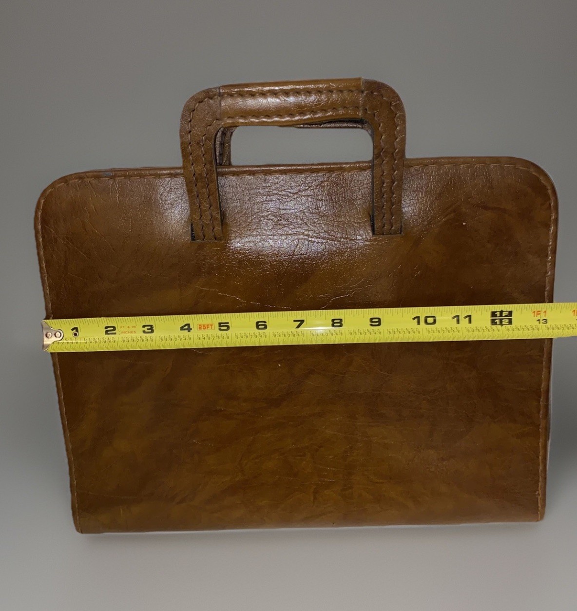 Vintage Brown Vinyl Bond Street Portfolio Briefcase 1970s With Handles Zipper
