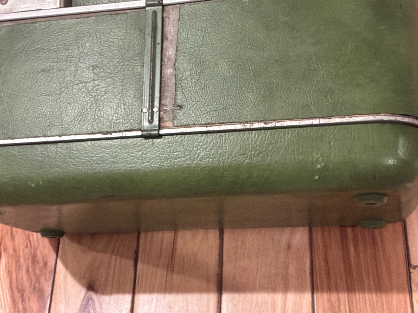Vintage Samsonite Silhouette Olive Green Train Case Makeup Cosmetic Luggage