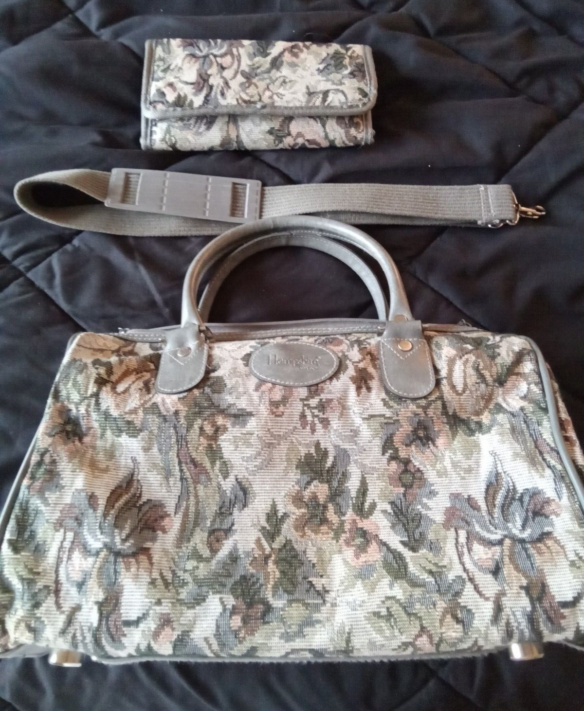 VINTAGE HAMPSHIRE TAPESTRY CARRY-ON TOTE AND DOCUMENT HOLDER BAG