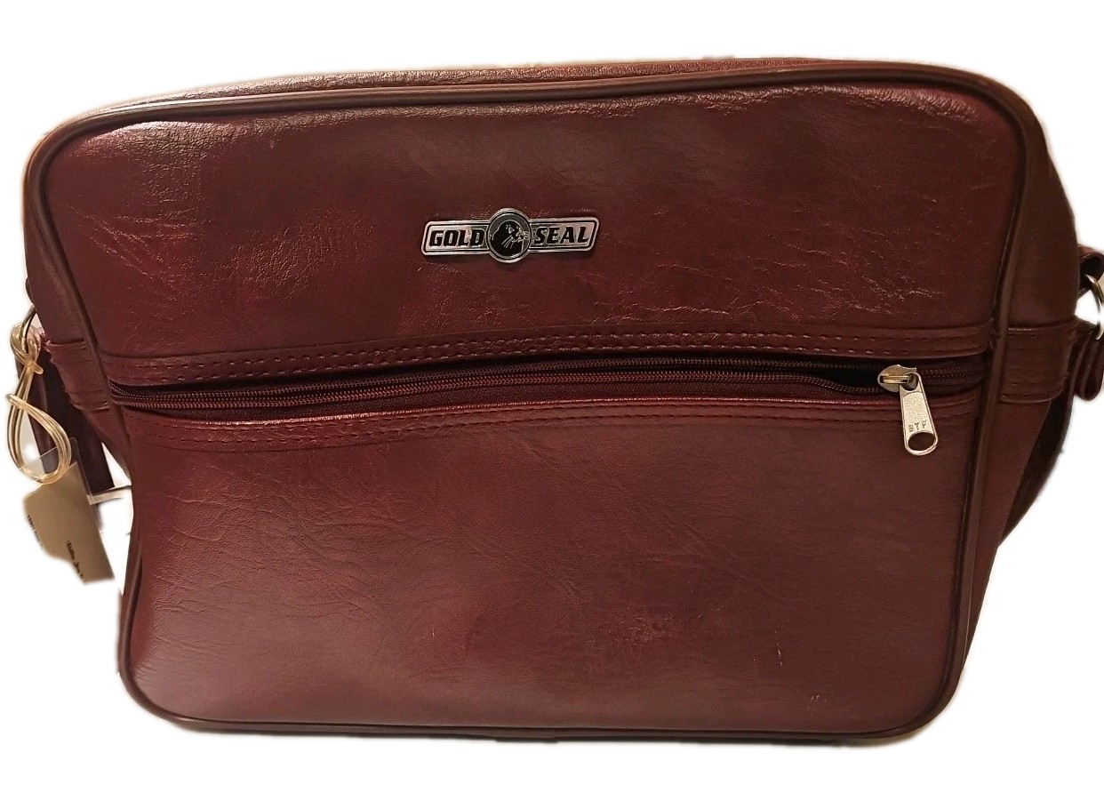 Samsonite Silhouette Carry On Faux Leather Reddish Brown Vintage + VTG PSA Tag