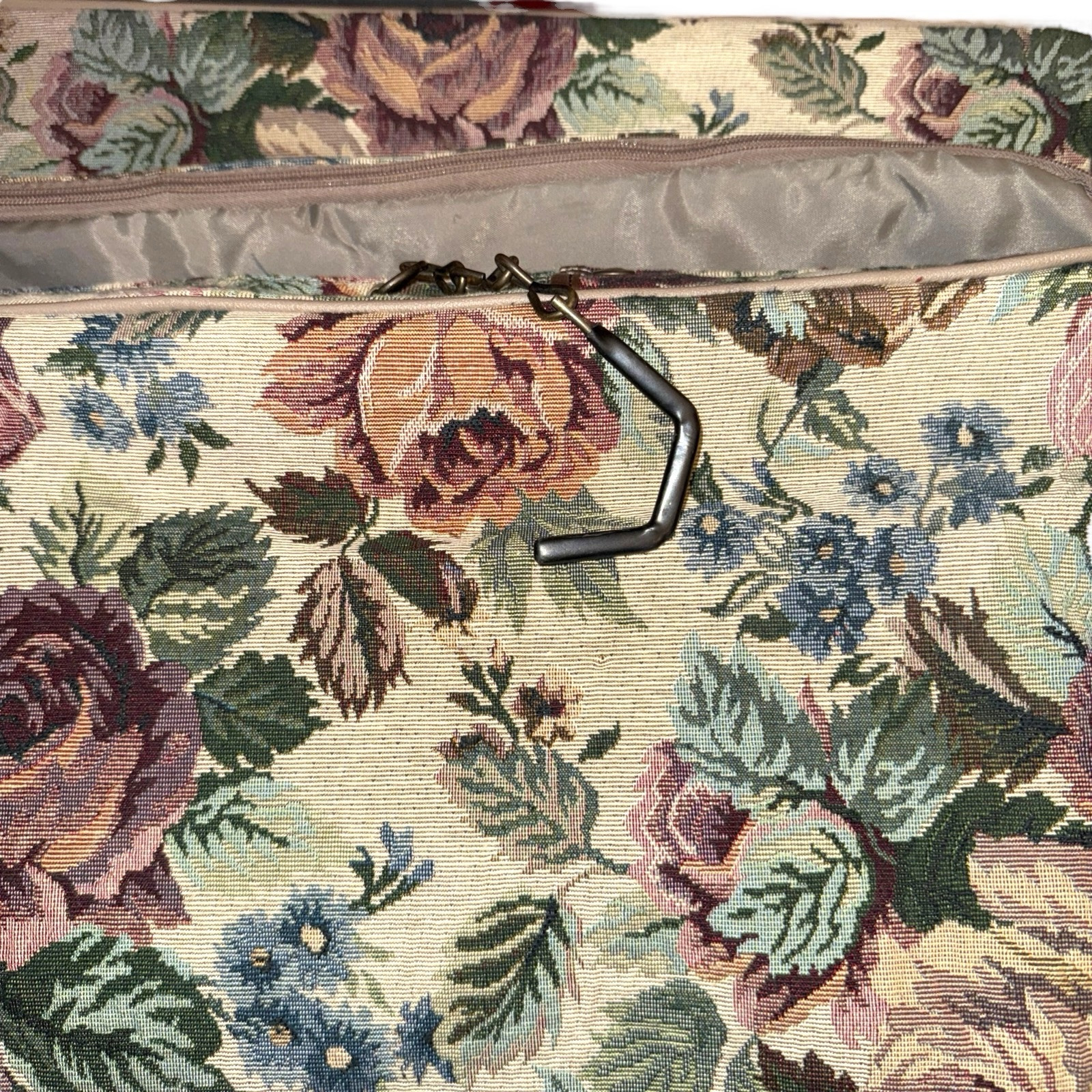 Vintage Tapestry Luggage Floral Wheels Suitcase Travel Rolling And Garment Bags