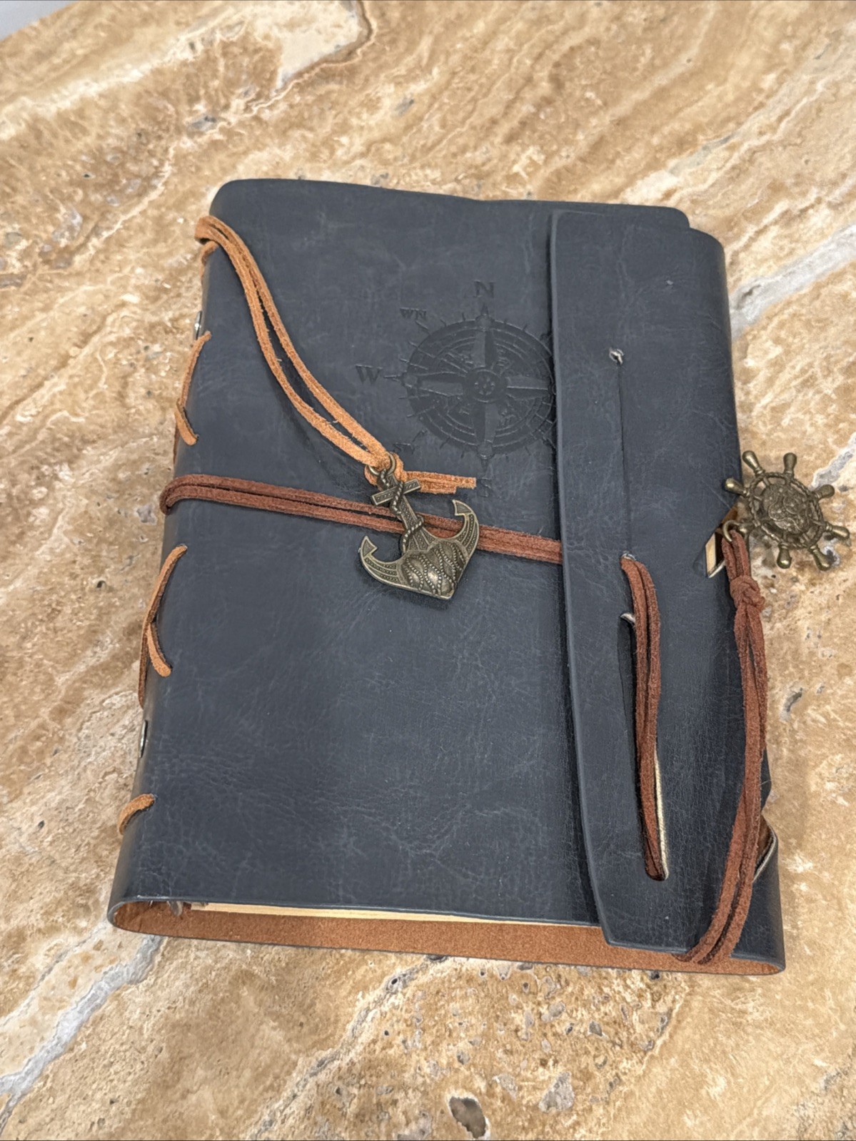 Classic Travel Journal Retro Vintage Style Diary PU Leather Nautical theme