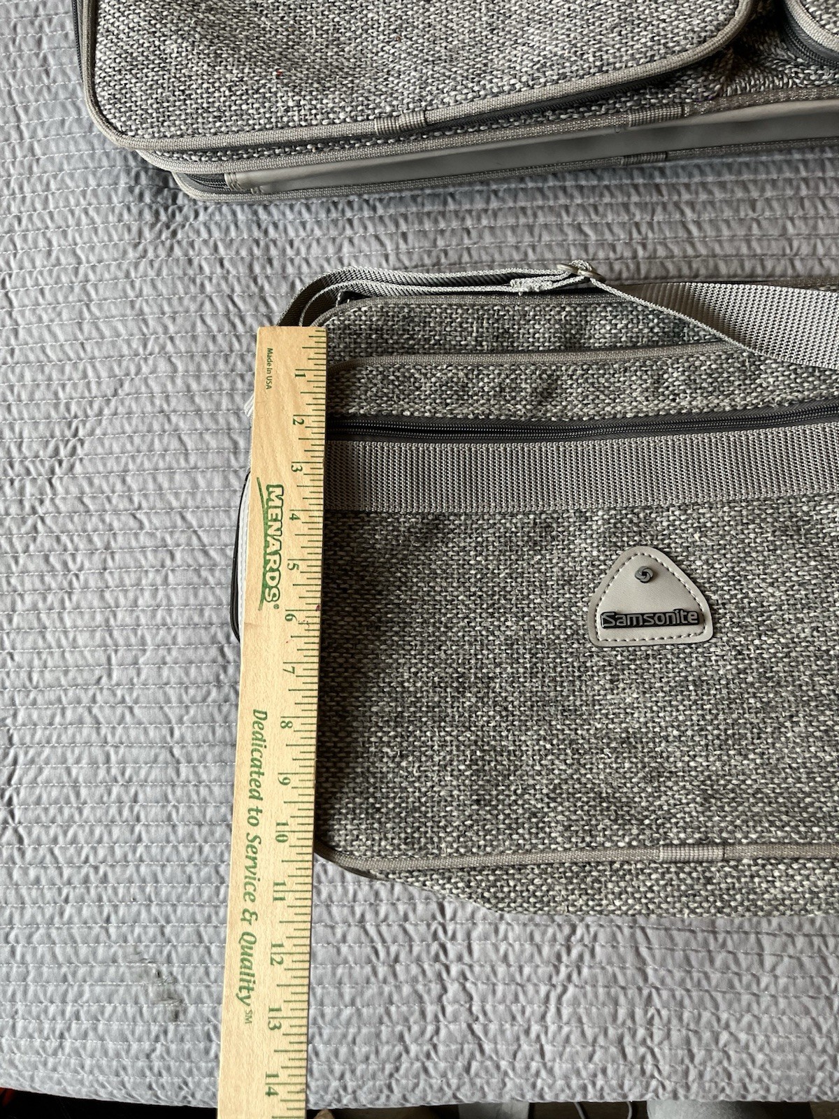 Set Of 2 VTG Samsonite Profile Tweed Messenger Shoulder Bag Gray 1987