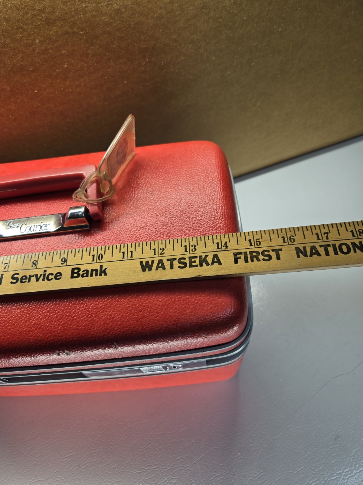 Vintage Sears Courier Samsonite Train Case Red Makeup Box Mirror Tray MCM