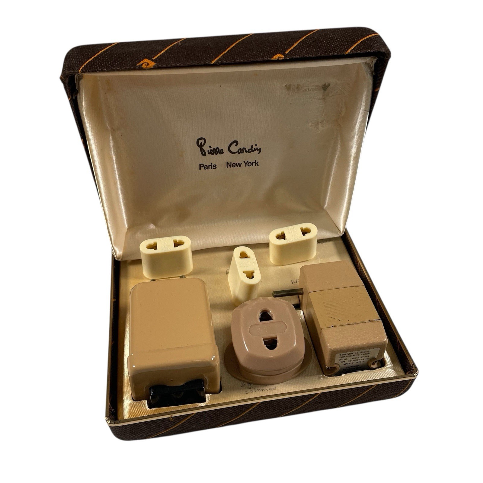 Vintage Pierre Cardin Travel Adaptor Kit Collectible Display In Box Preowned
