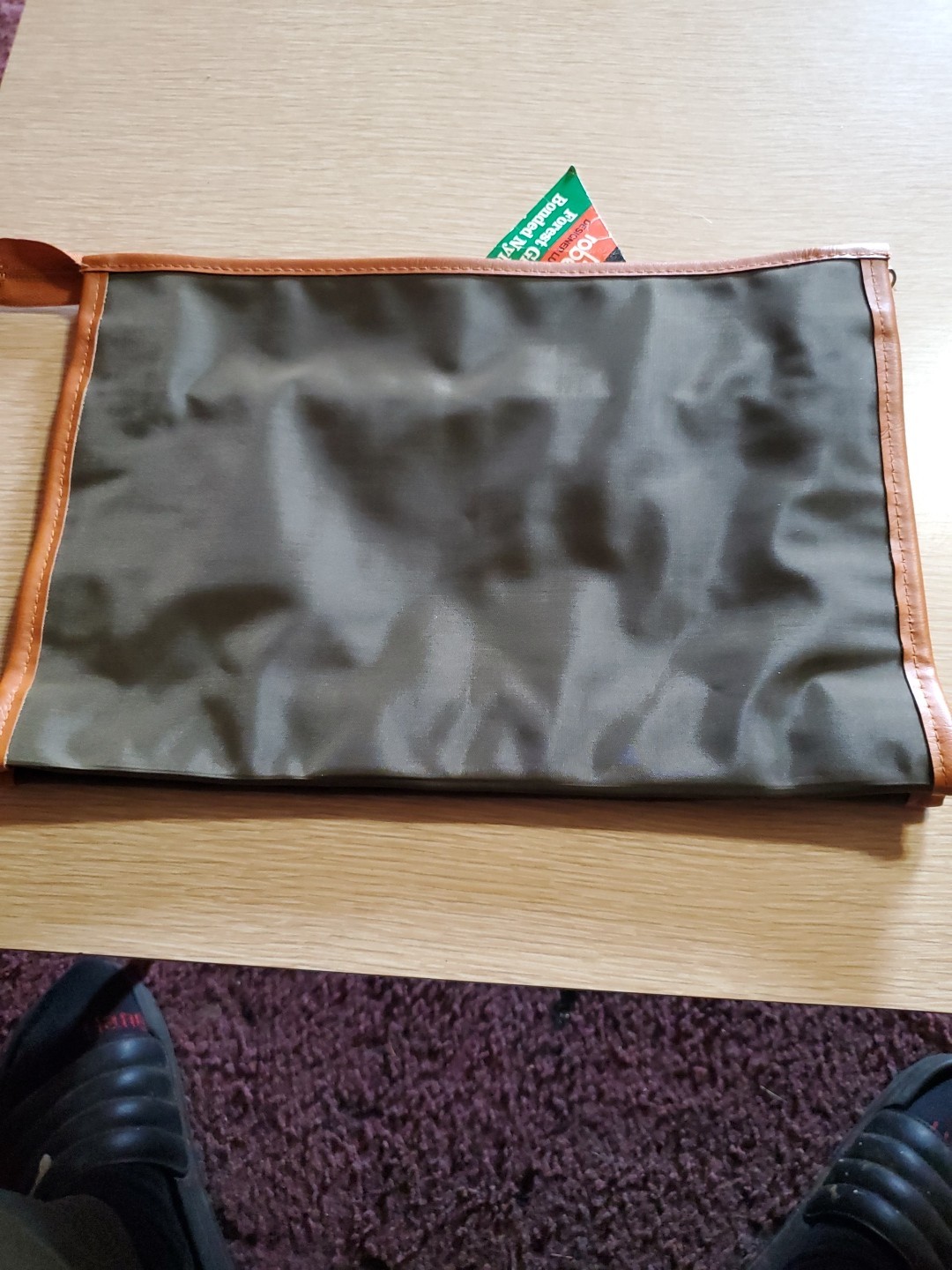 Vintage Mr. Roberts Toiletry Luggage Travel Bag Green Red Stripe With Tag