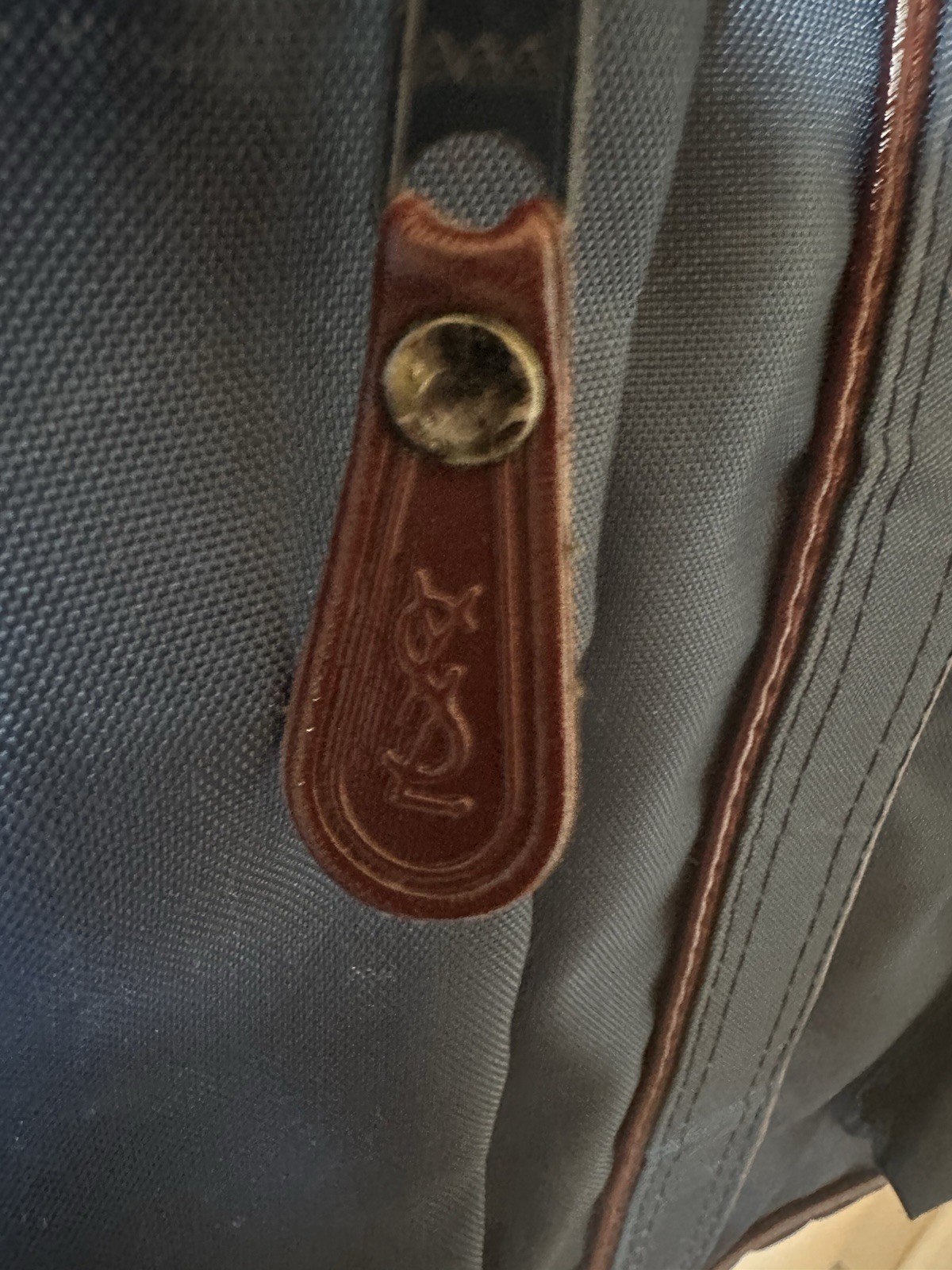YSL Yves Saint Laurent Vintage Garment Travel Bag Large 1980’s Blue & Brown