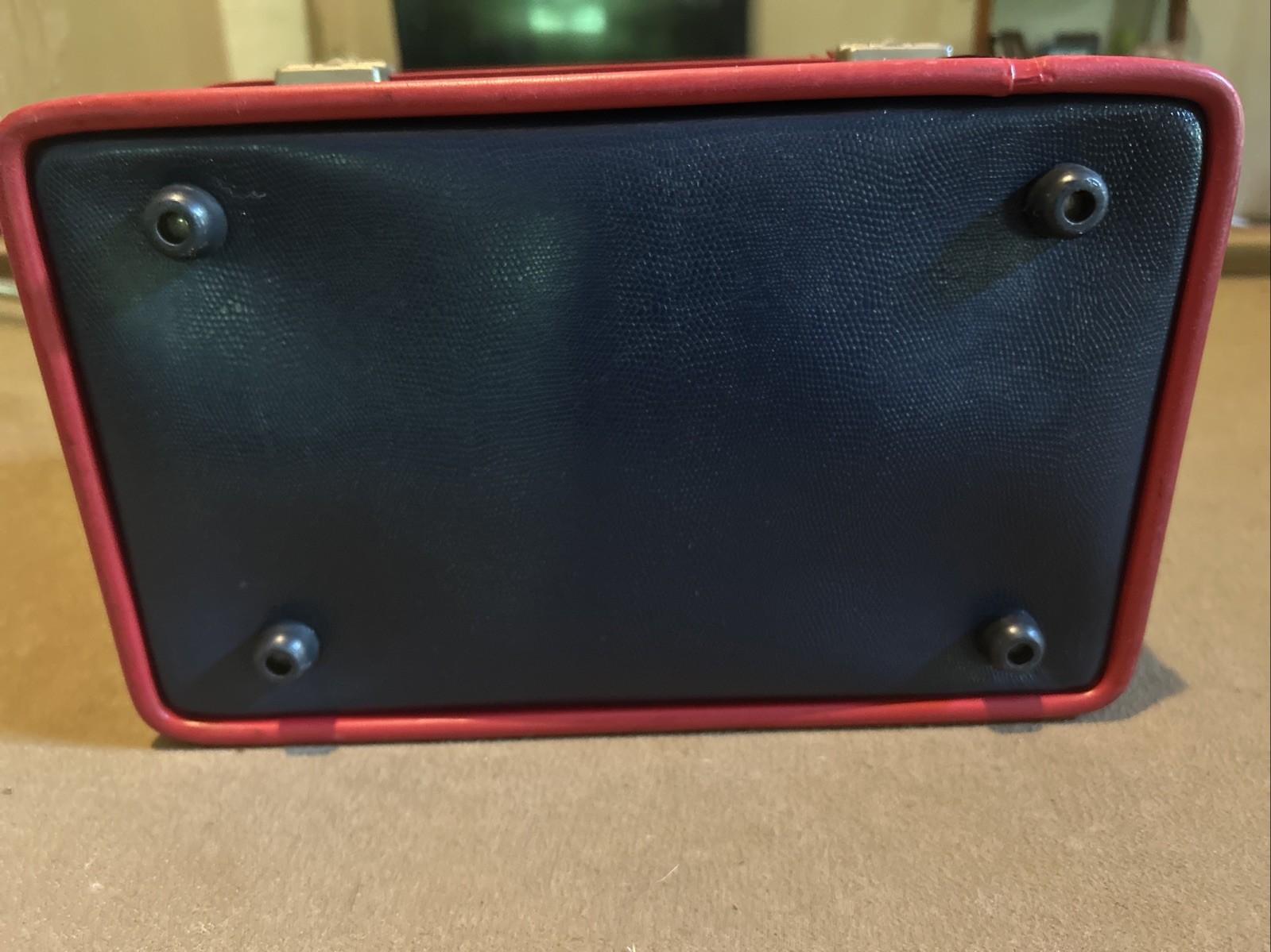 Aeropak Vintage Suitcase Red and Navy Blue