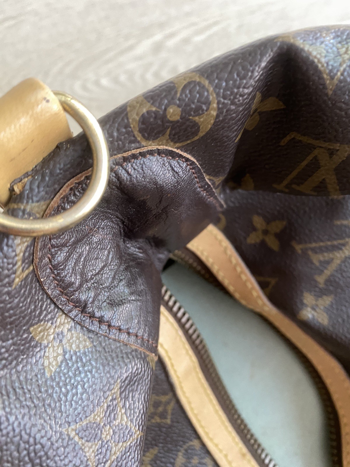 Vintage Louis Vuitton Monogram Tote Duffle Bag Brown/Tan Travel Bag Paris France