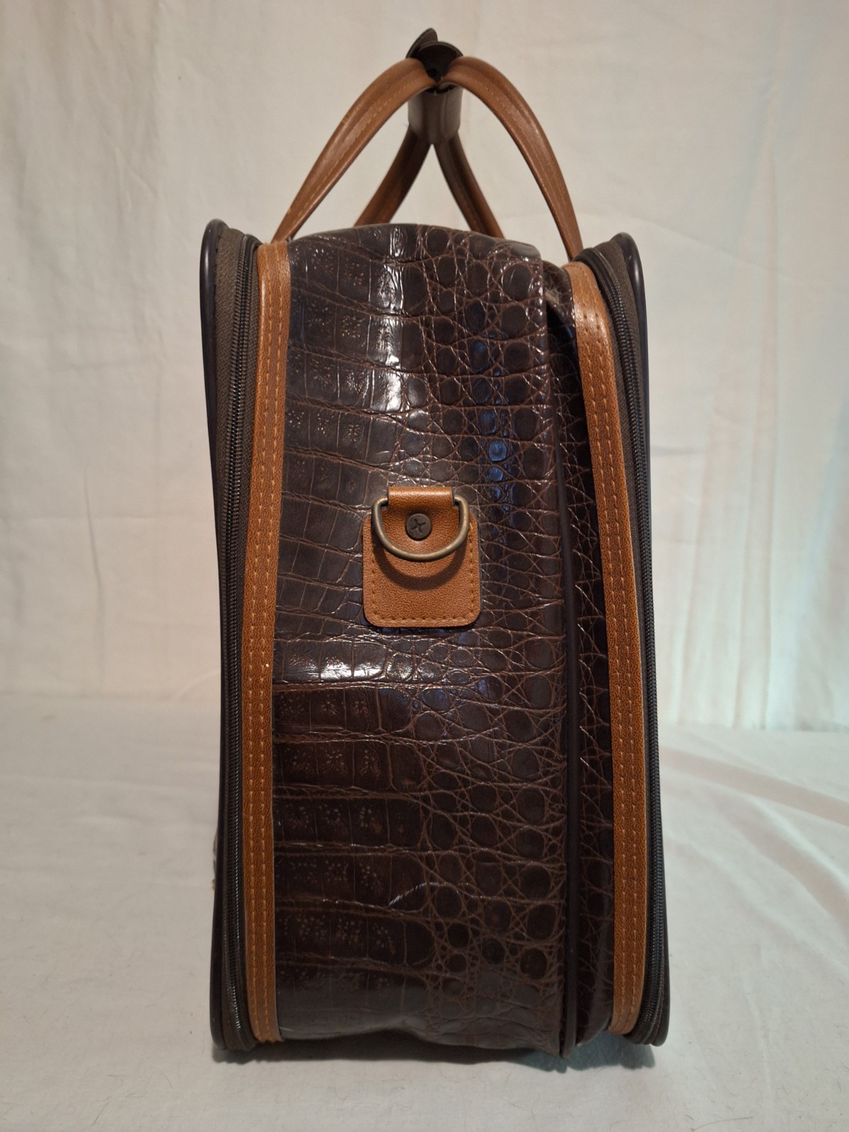 Vintage Pierre Cardin Crocodile Embossed Texture Leather Luggage Bag 80’s Travel