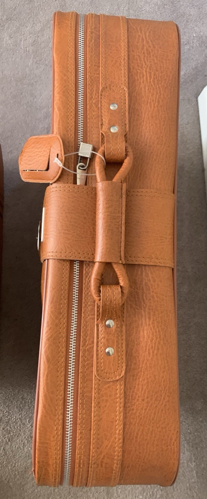 Vtg Luggage “World Traveler” Faux Textured Leather 3 Piece Set Stackable