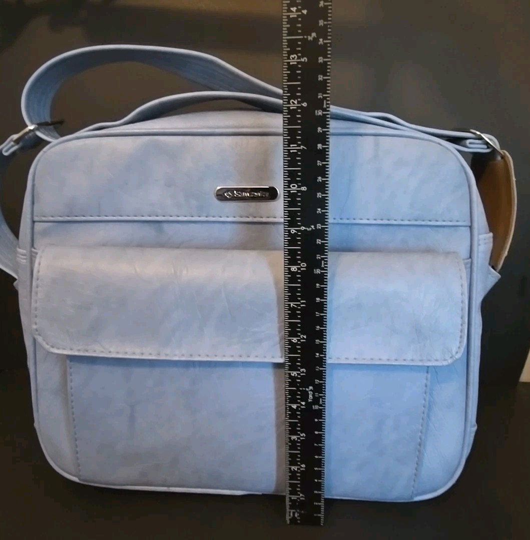 Vintage Samsonite Cordoba Carry On / Laptop Case Shoulder Travel Bag Light Blue
