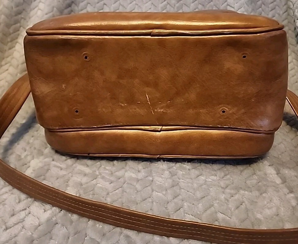 Vintage Airway Industries Zippered Brown Carry-On Travel Luggage Suitcase Bag