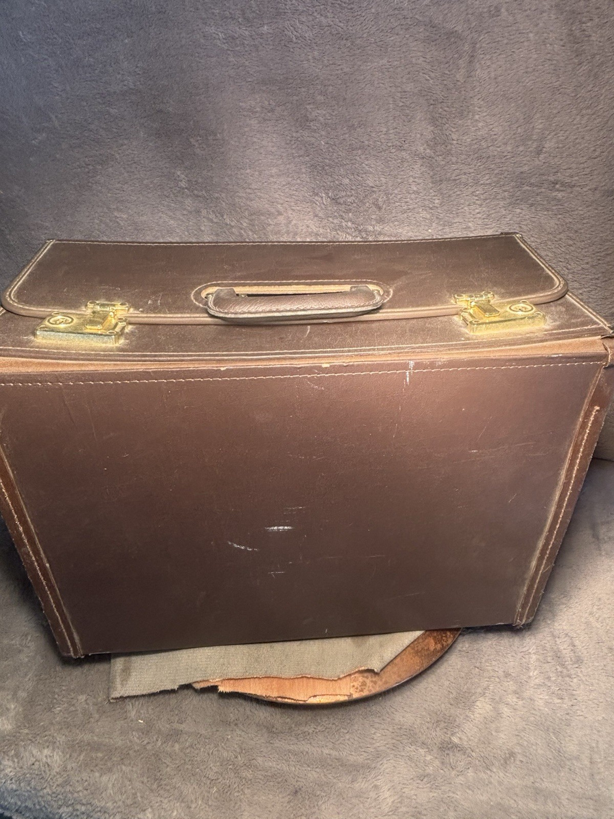 Vintage Presto Leather Hard Case, Pilot’s Brief Case. Brown. 18 X 12 X 8 Inches.
