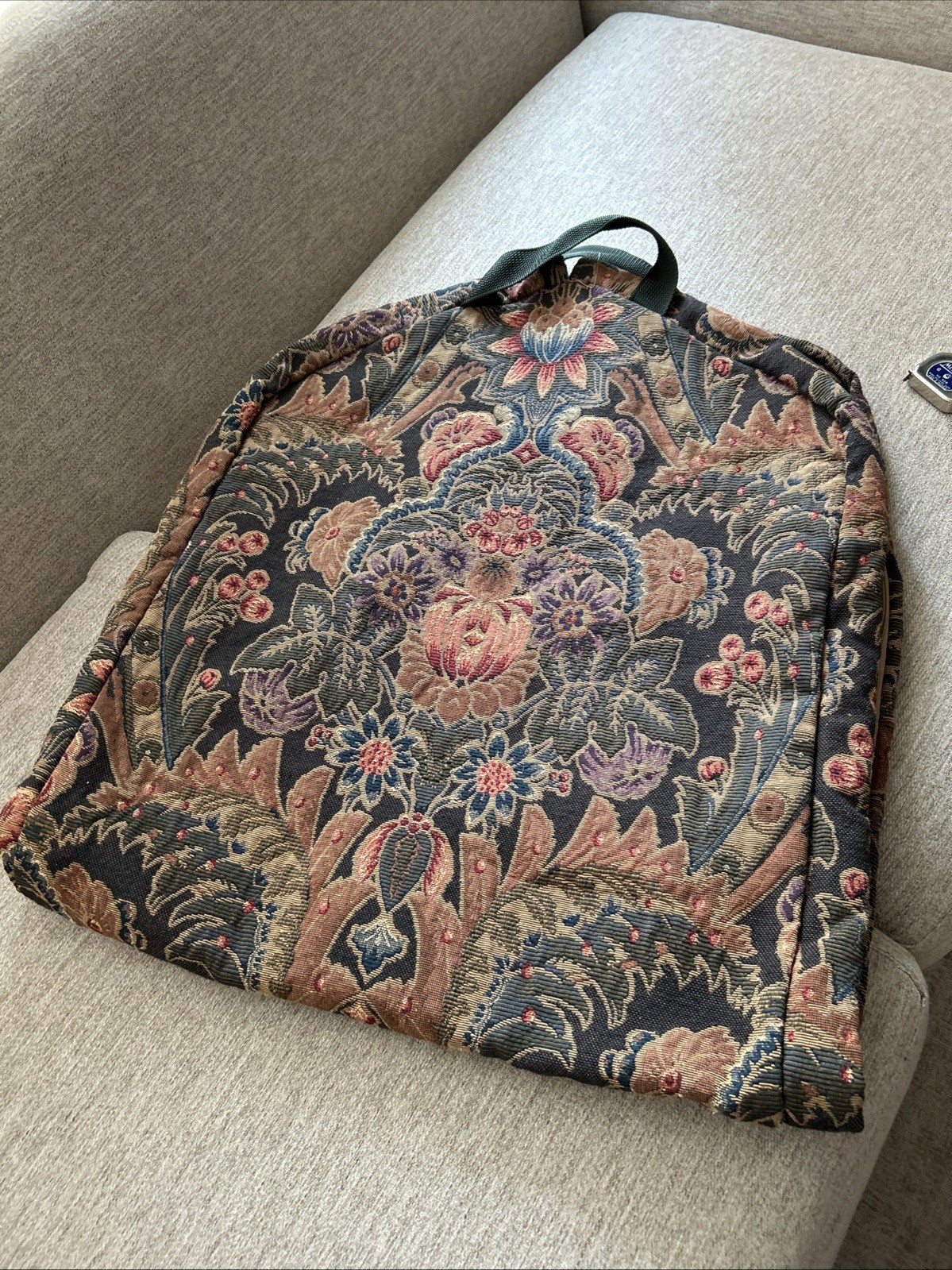 Vintage Showline Chicago Floral Tapestry Fold Over Garment Bag Made In The USA
