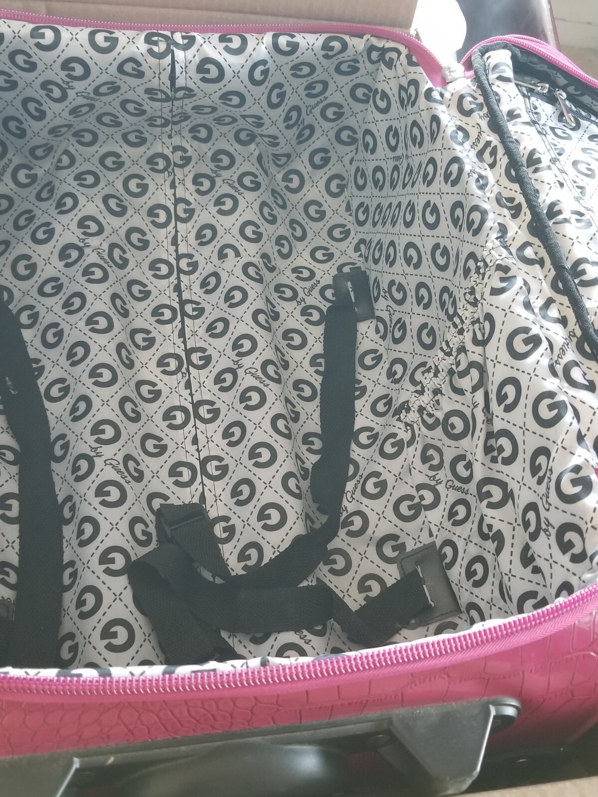 Vintage G by Guess Faux croc pink luggage carry on