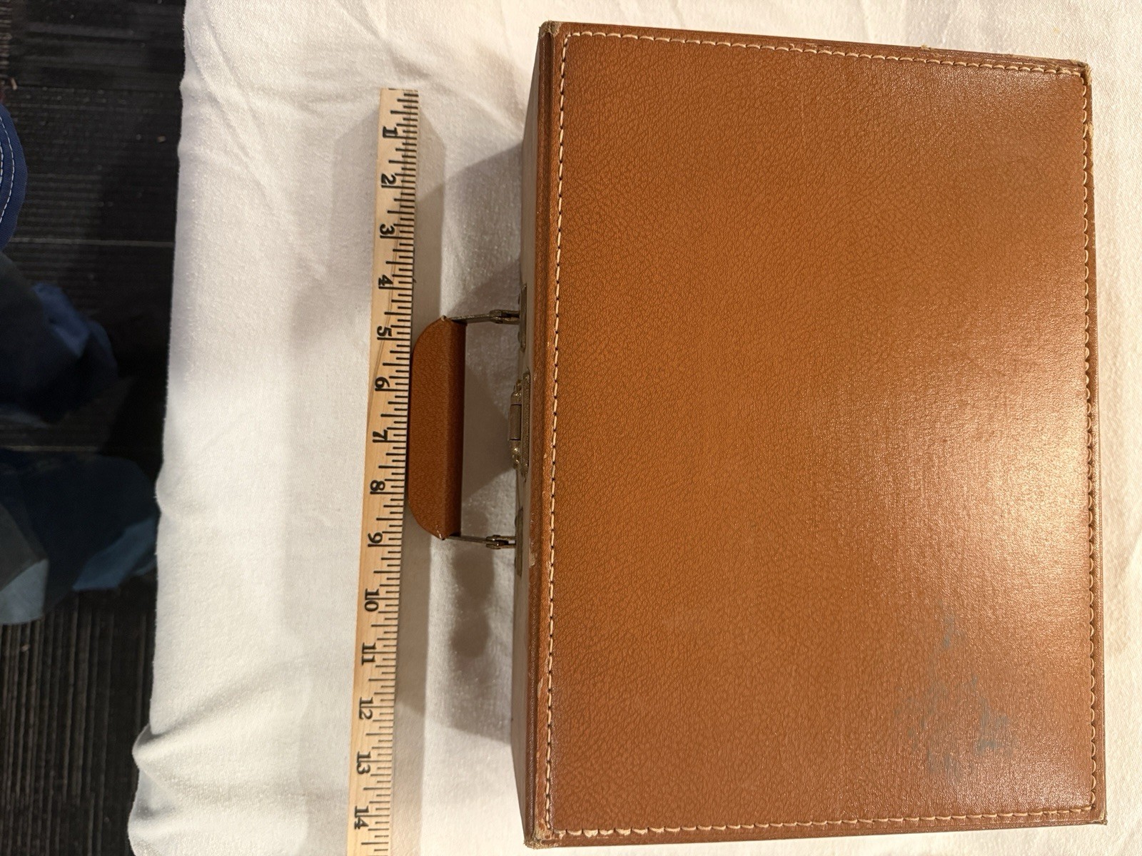 Vintage Brown Congress Luggage Mid-Century Overnight Hard Shell Train Case