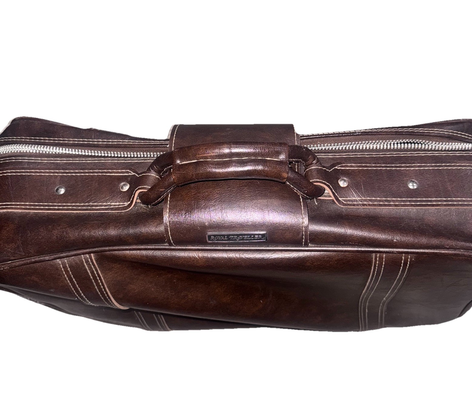 Vintage Royal Traveller Suitcase Dark Brown Small 22”X12”X6” Luggage