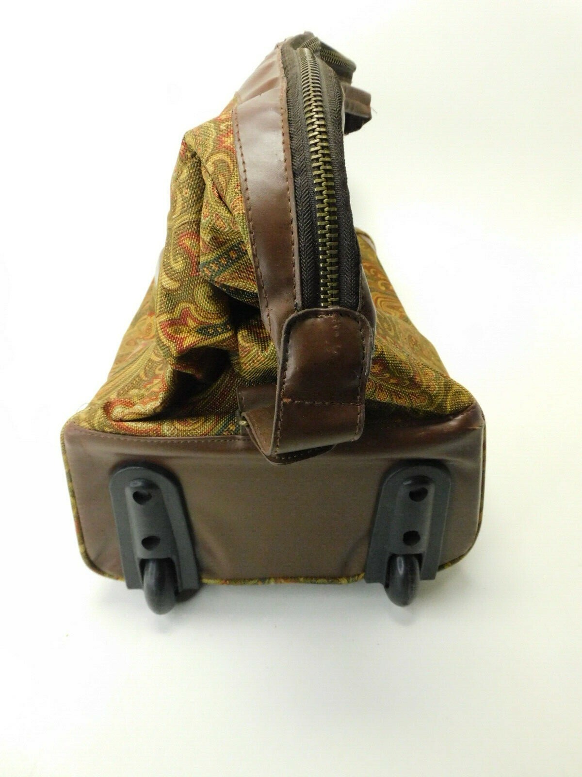 Vintage Bellemonde Rollers Carpet Bag Tote Travel Entertaining Weekender Luggage