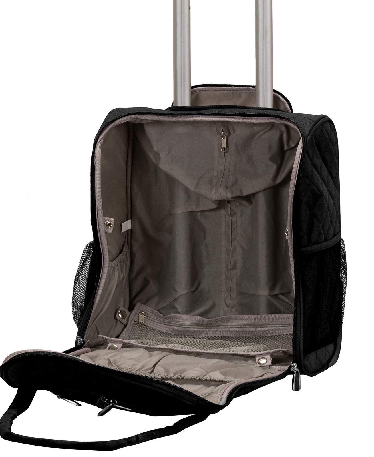 Rockland Melrose Upright Wheeled Underseater Carry-On Luggage, Black 15 inch