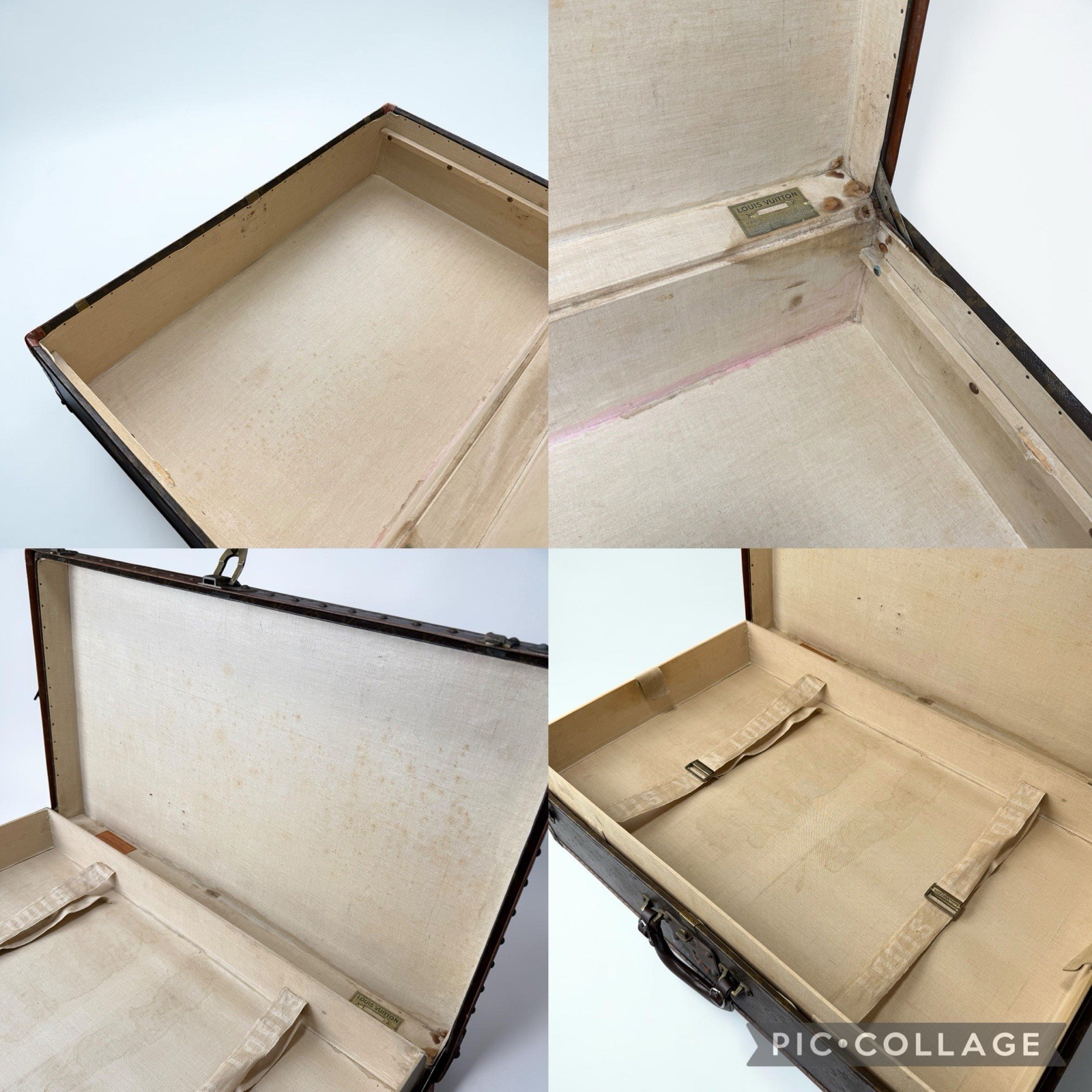 Antique Louis Vuitton Monogram Travel Trunk Suitcase W Insert Circa 1930s