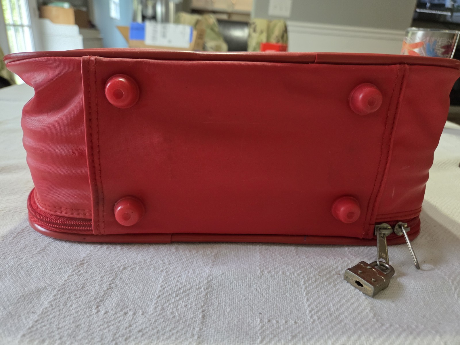 Vintage Going To Grandmas Suitcase 1980s Red 12.5 X 9.5 X 5 – Lock And Key