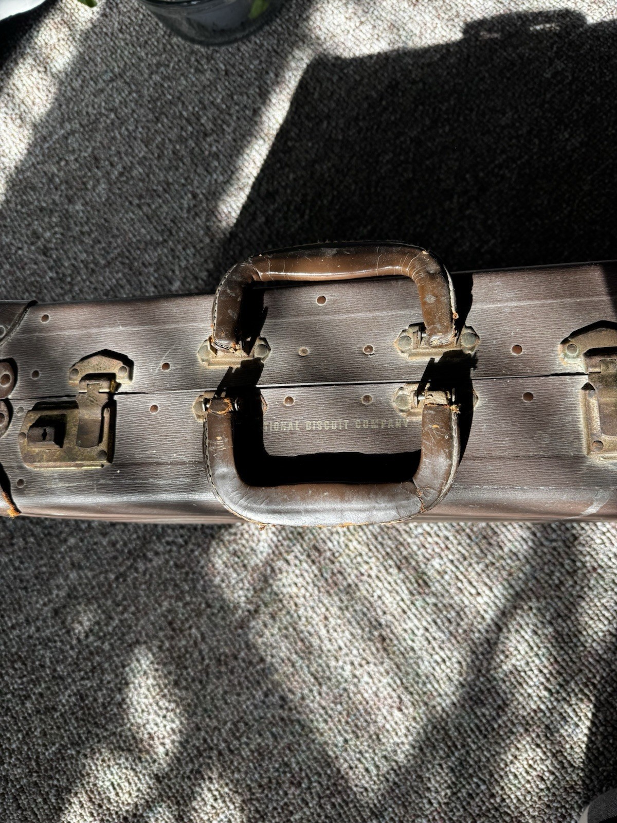 Vintage National Biscuit Company Hard Brief Case Brown Rare Find Collectible