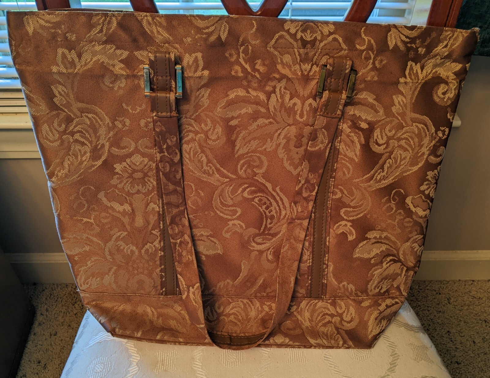 American Flyer Vintage Floral Tapestry Travel Shoulder Bag